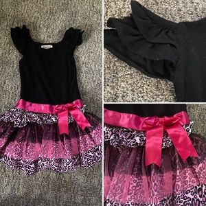 Fun Pink Leopard 🐆 Dress w/ Pink and Black Tulle